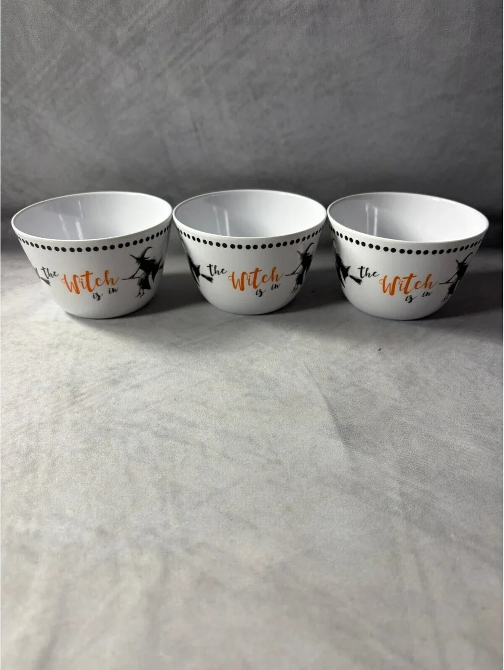 Cynthia Rowley Halloween Bowls Set of 3 The Witch Is In Melamine Witch Decor